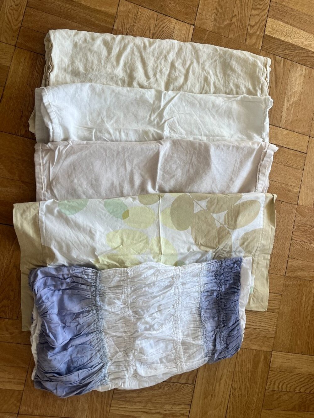 Lot of 5 vintage Anthropologie Euro shams linen and cotton 26x26